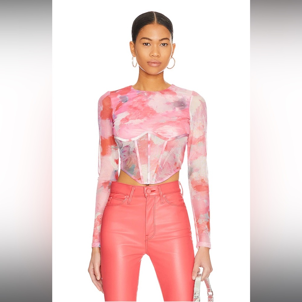 Lena Mesh Corset Top in Wildflower